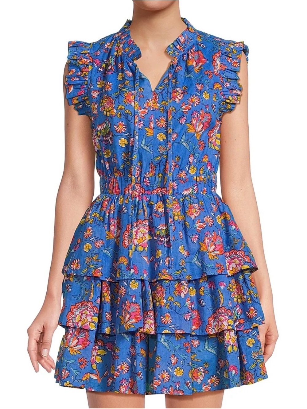 Ro’s Garden Floral Tiered Mini Dress 🌸 NWOT Size Medium